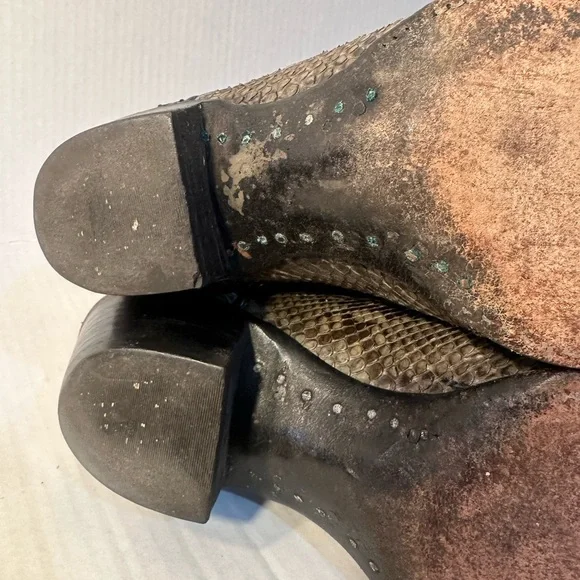 ❗️ Women’s Western Cowboy Cowgirl Black Leather Snakeskin Boots Size 6 Panhandle - Picture 11 of 14